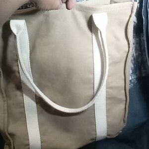 Brandy Melville Tan Tote with White Straps